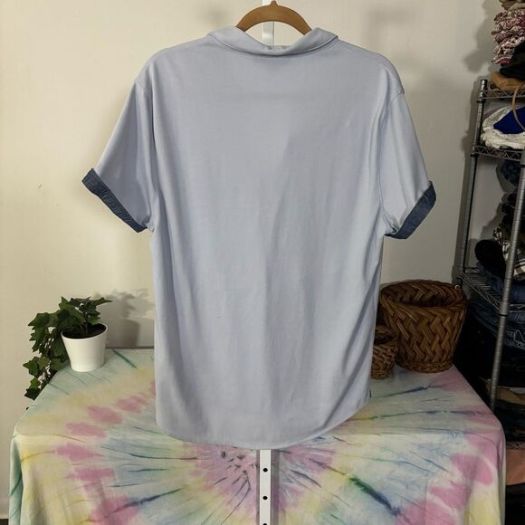 Michael Kors Men's Light Blue Short Sleeve Button Down - Picture 5 of 8